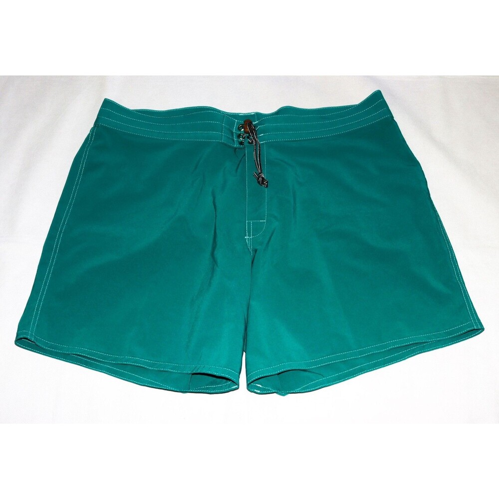 Birdwell Beach Britches 42 Board Shorts Green Swim Trunks USA Surf Pocket